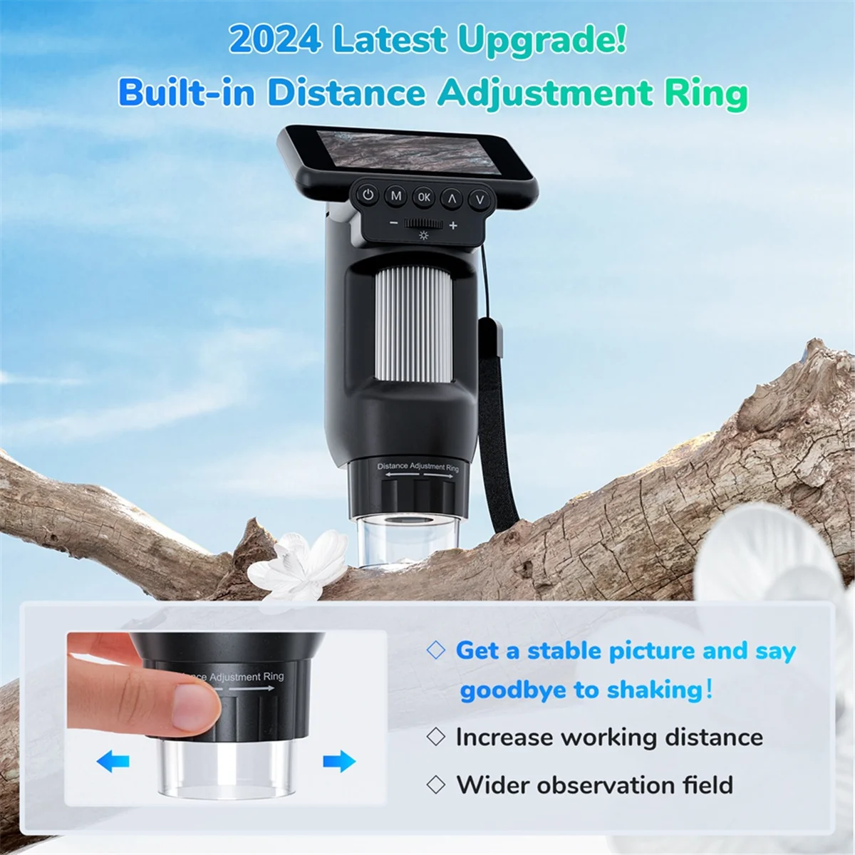 

ABNJ Digital Handheld Portable Electron Microscope Intelligent Electronic Photography and Video Recording A