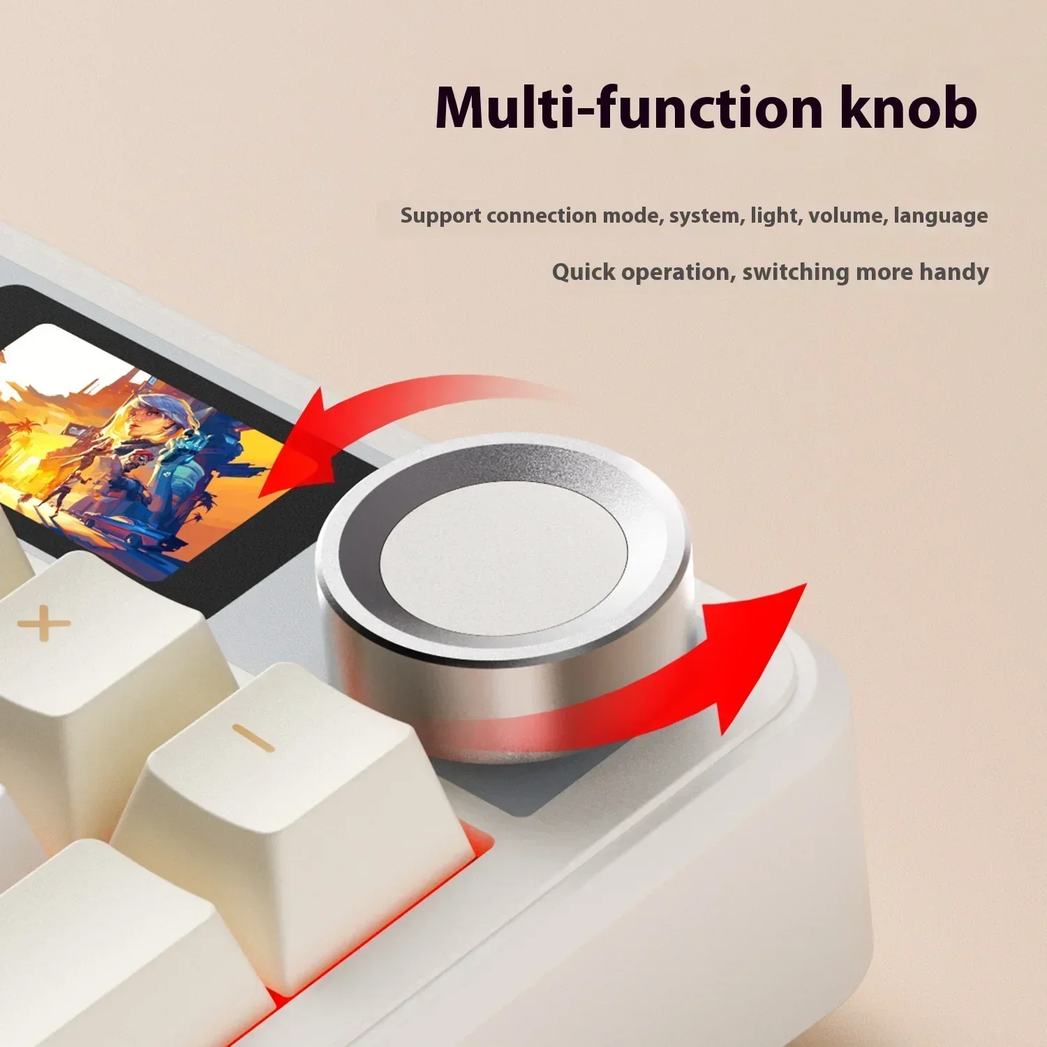 AULA F108 Pro Wireless E-sport Mechanical Keyboard 3-Mode RGB Light Gasket Ergonomics Custom Game Keyboard Knob Switch