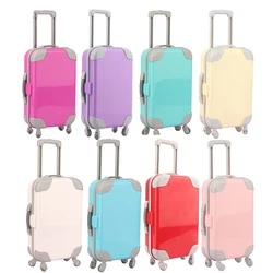 Doll Accessories Suitcase Fit For 18 Inch American Dolls 43Cm Baby Reborn Doll Clothes Storage Box Toy Gift