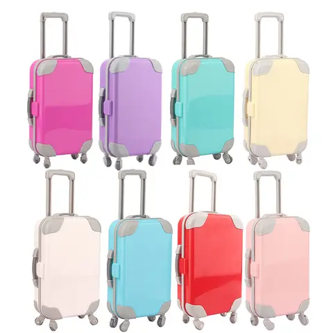 Doll Accessories Suitcase Fit For 18 Inch American Dolls 43Cm Baby Reborn Doll Clothes Storage Box Toy Gift