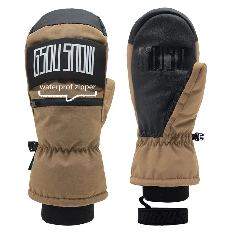 Guantes de invierno para Snowboard y esquí para hombre y mujer, manoplas gruesas e impermeables, cálidas, conducción al aire libre, pesca,