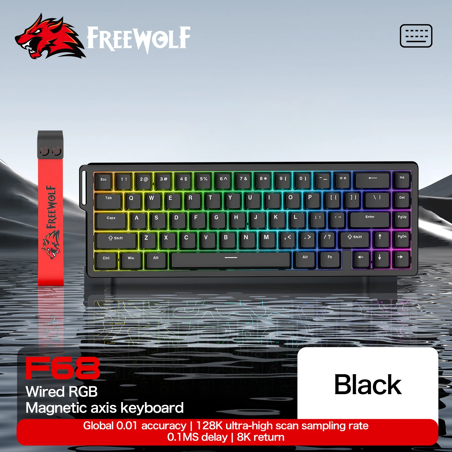 ATTACK SHARK X68HE / FREEWOLF F68Pro Magnetic Gaming Keyboard