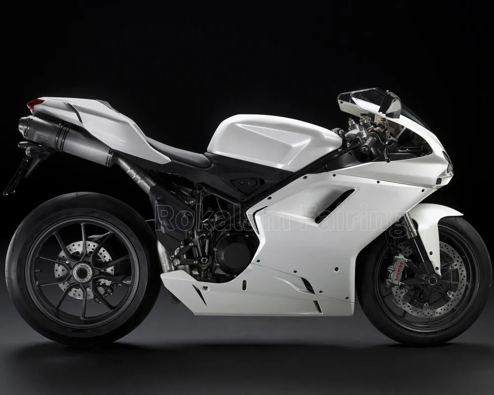 Full White Body Kit For Ducati 2007-2011 848 1098 1098S 1198 07 08 09 10 11 Sport Bike Fairing Kit (Injection Molding)