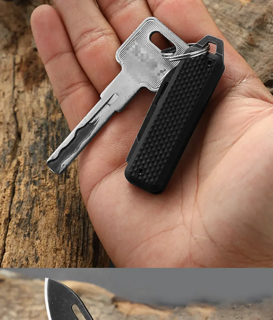 Mini Outdoor Klappmesser mit Hoher Härte, Camping-Selbstverteidigungsmesser, Geschenk, Obstmesser, Paketöffner, Schlüsselanhänger – Detail 8