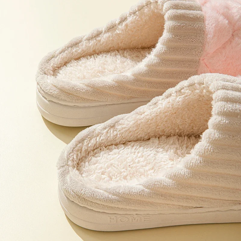 شباشب قطيفة داخلية ذات نعل سميك - أحذية نسائية شتوية دافئة بنعل ناعم، أحذية منزلية مريحة غير قابلة للانزلاق للاستخدام الداخلي والخارجي #4