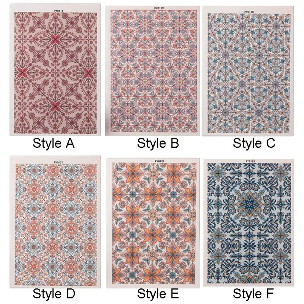 Water Soluble Pottery Painted Transfer Paper Disposable Watercolor Pottery Stickers Geometry Flower Pattern Decal Paper