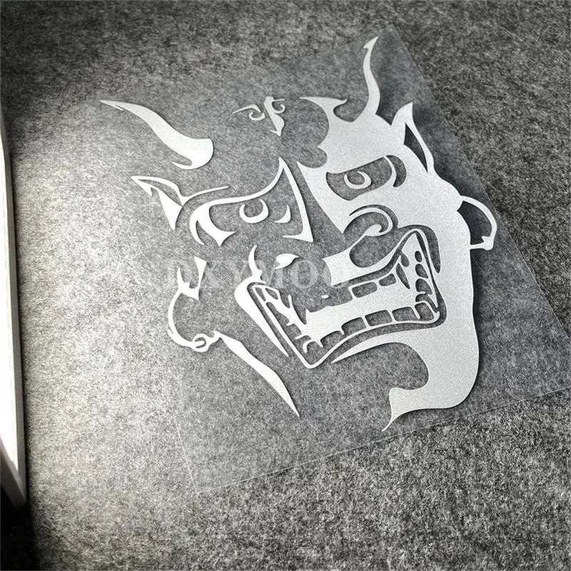Japanese Oni Demon Mask Vinyl Decal 1PC Waterproof Sticker for Car Motorcycle Helmet Laptop Japanese Style Decor