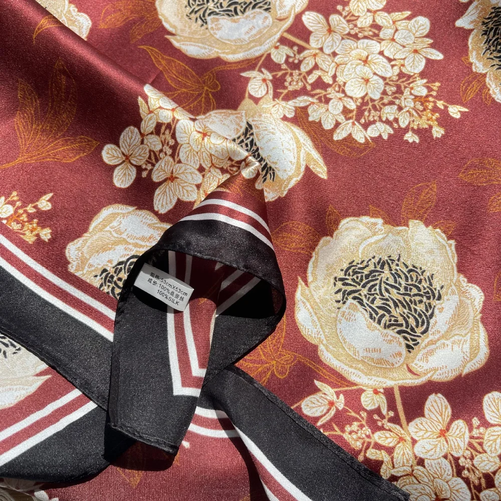 Jungla zwierzęca mała świeża apaszka jedwabna dziewczęca letnia na wyjścia uniwersalna apaszka jedwabna 53cm mała kwadratowa apaszka hurtowo