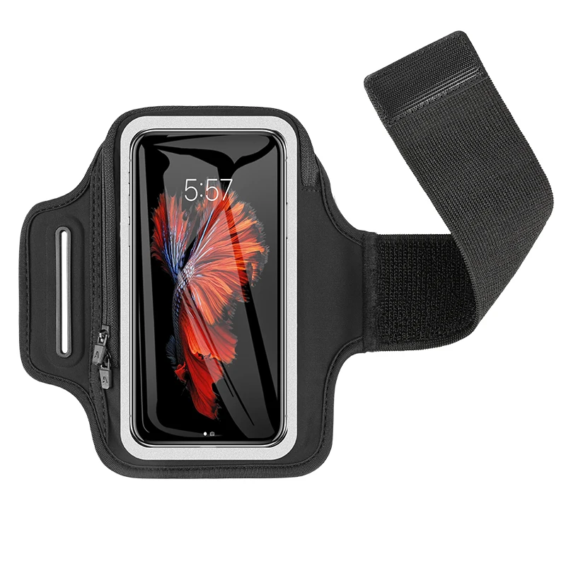 

HAISSKY Zipper Sport Running Bags Armband Bag For iPhone 17 16 Pro Max 16E 17 Air 15 14 Samsung Xiaomi Outdoor Fitness Arm Pouch