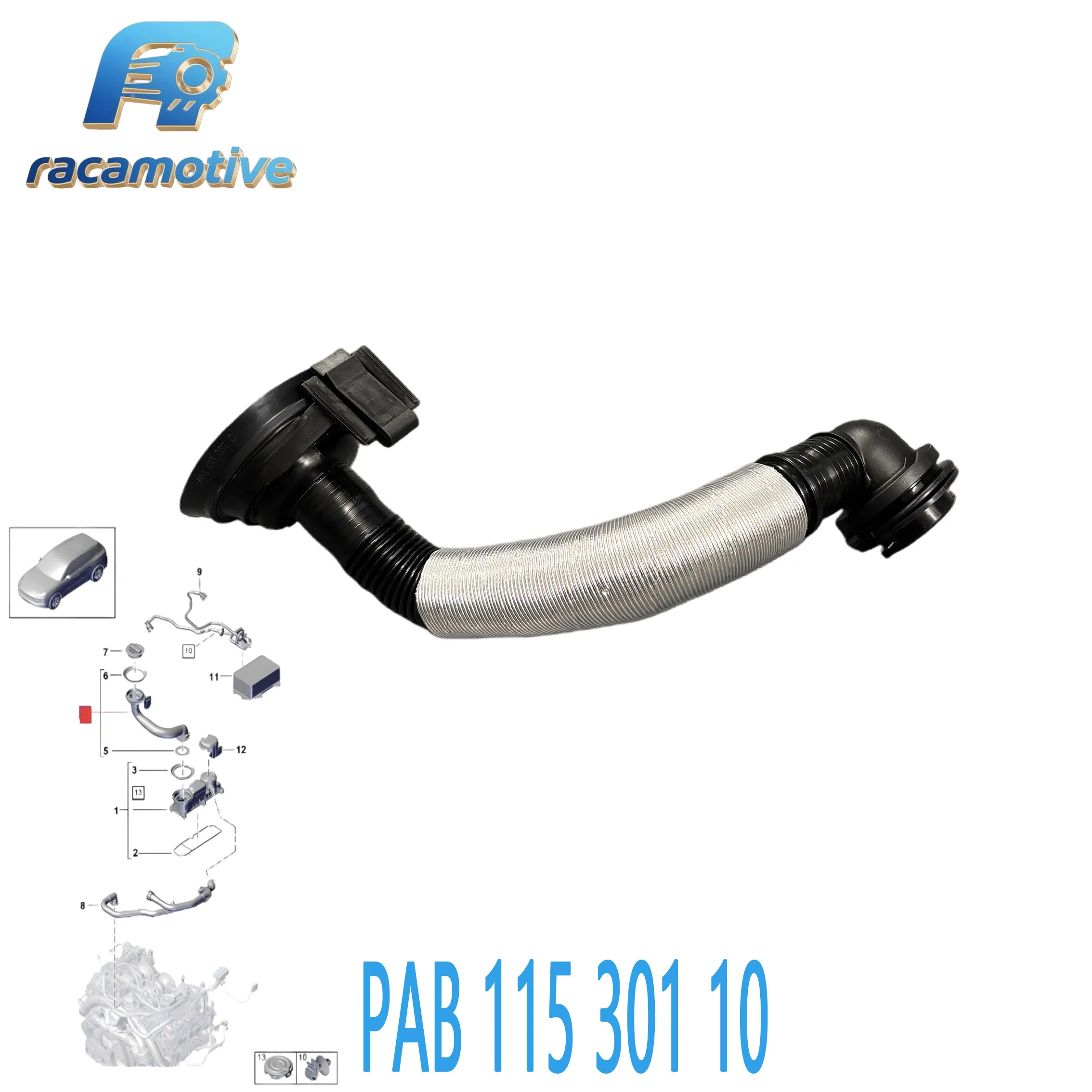 PAB11530110 4M0115301K 4M0115301Q  for Bentley Bentayga, Porsche Cayenne, Volkswagen Touareg, Audi Q7/Q8 engine oil filler pipe.