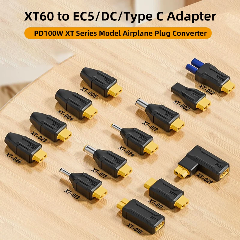 XT60 to EC5 Type C Adapter DC 5.5X2.5 5.5X2.1 7.4X5.0 7.9X5.0mm to XT60 Connector Model Airplane Battery Charger Plug Converter