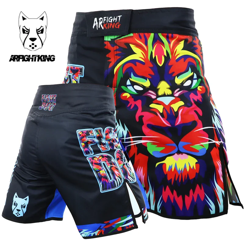 

Colored Lion Shorts, MMA, Muay Thai Fighting, Boxing, Training Pants for Sports, Beach Fitness, Jiu-Jitsu Running Shorts