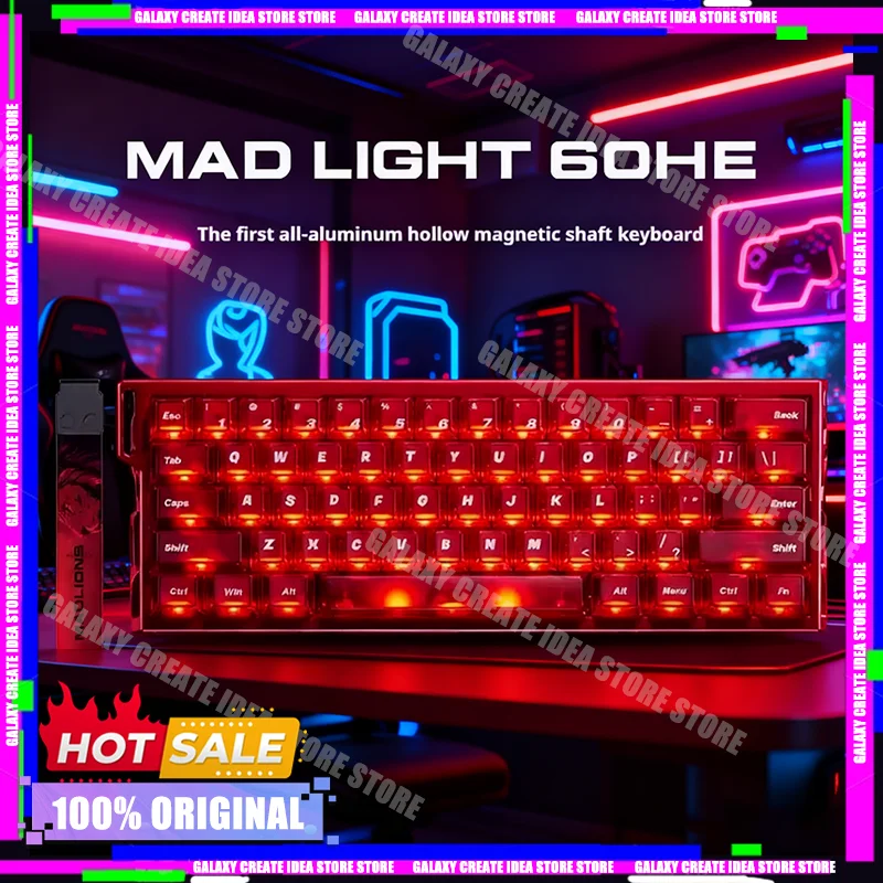 

NEW Madcatz MAD Light 60 HE Madlions Gaming Keyboard Magnetic Switch 8000HZ Skeleton E-sport CNC RGB PC Custom Keyboard Keycap