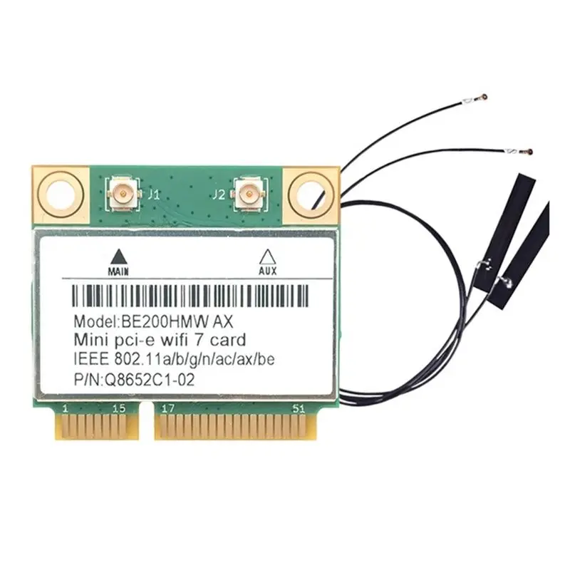 QWE-Wifi 7 PCI-E Wifi Card BE200 BE200HMW 8774Mbps 2.4G/5G/6Ghz For Bluetooth 5.4 802.11BE Network Adapter