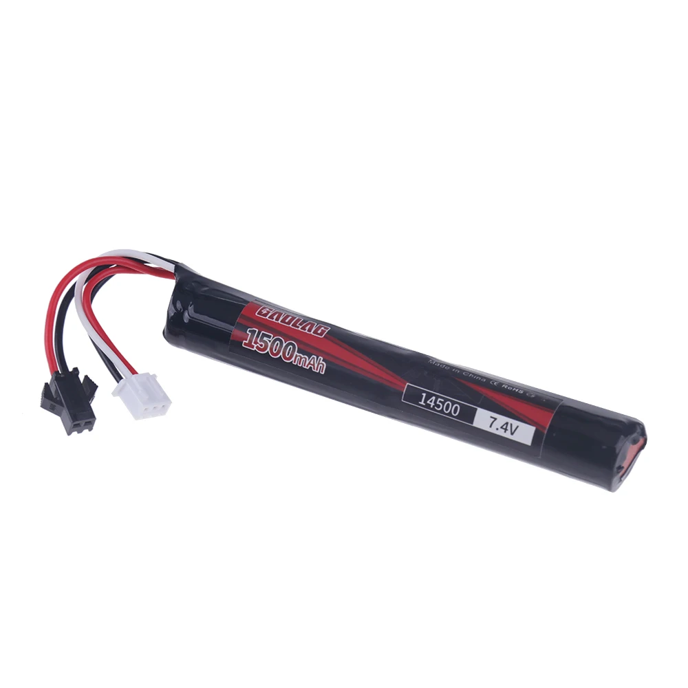 14500 батарея для водяного пистолета 7,4 В 1500 мАч 15C Lipo Power battery SM Tamiya Plug Электрические игрушки пистолет Аккумулятор аксессуары