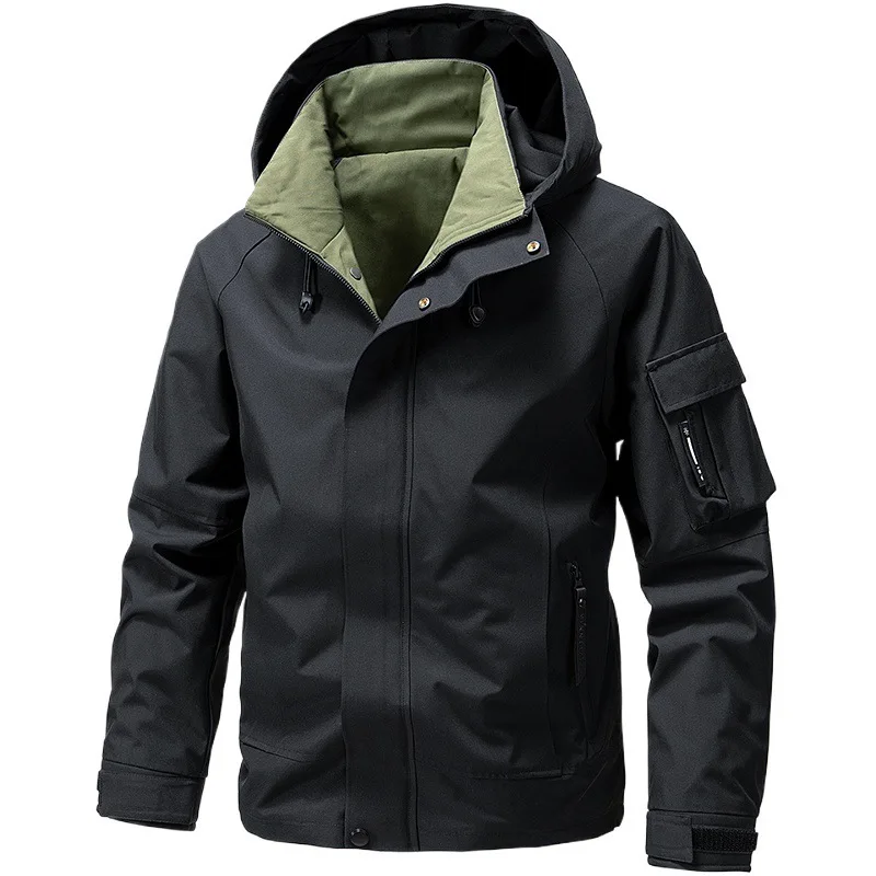 

Men's Three-proof Jacket Jacket New Jacket Spring and Autumn Fashion Trend Brand Hooded Tooling