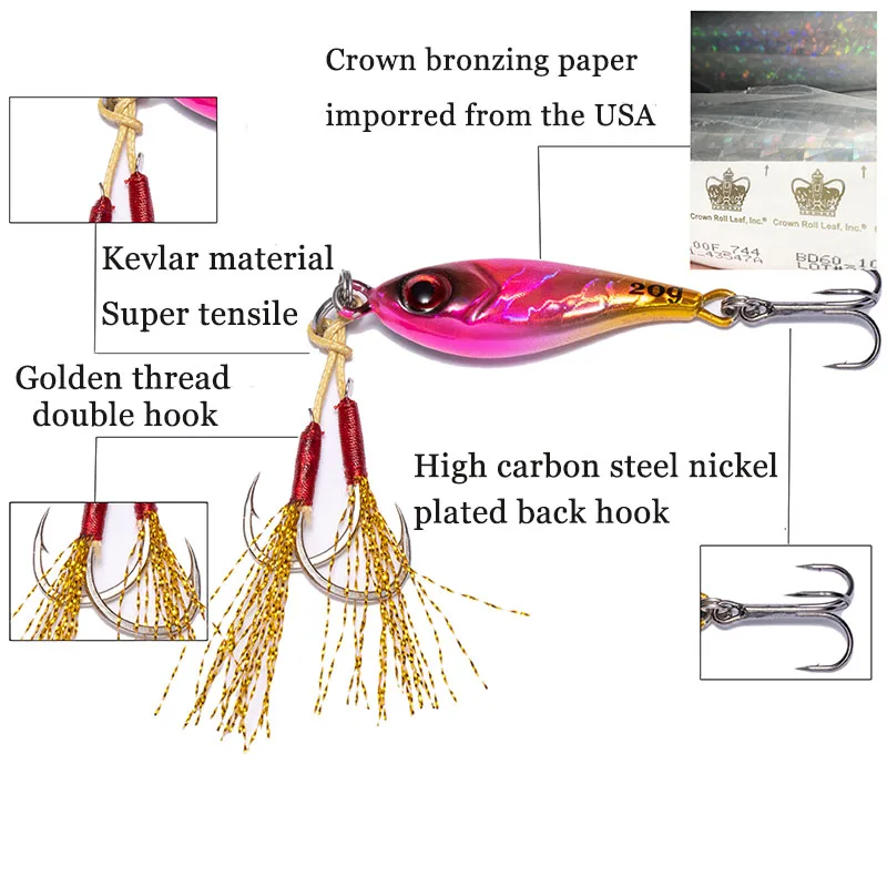 2021 Metal Spoon Jigs Carp Fishing Lure 20g 30g 40g 60g Crankbait Jig Spoons Trolling Hard Wobbler Bait Sea Fishing Lures Pesca