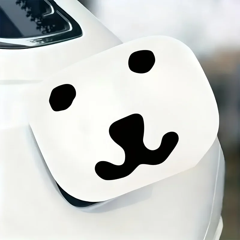 Cartoon Bear Expression Sticker, Car Fuel Tank Cap Decal, Electric Vehicle & Home Decor