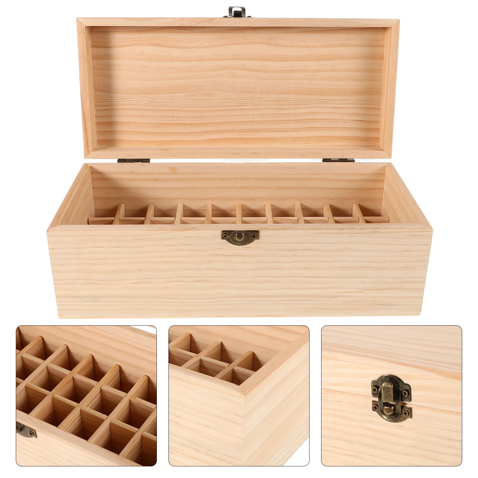 

40 Grids Wooden Essential Storage Box Pine Wood Display Stand Aromatherapy Oil Organizer Holder For Use Large Capacity