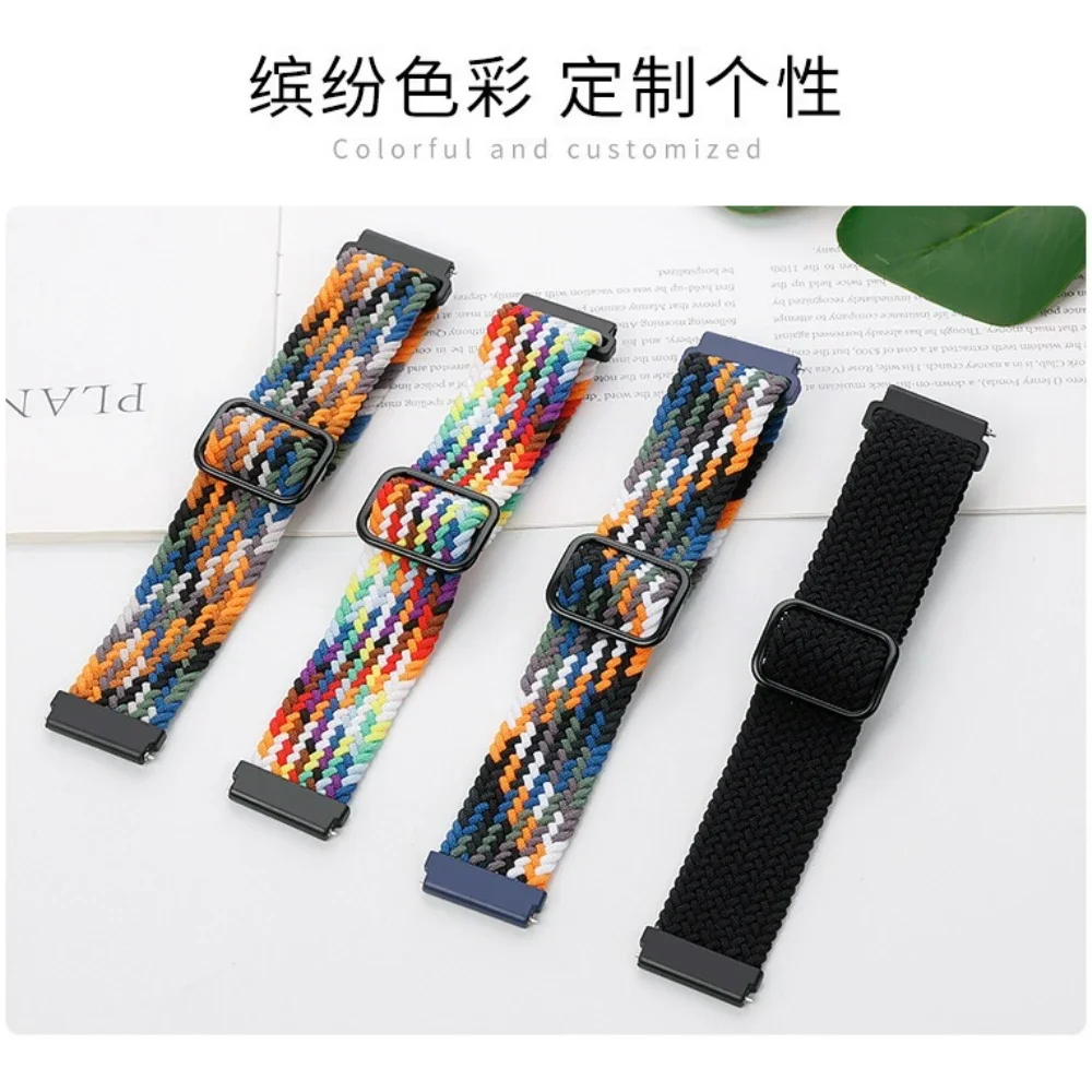 22mm 20mm Nylon Loop Strap for Huawei Watch 3/4/GT GT2 GT3 Pro 46mm 42mm Elastic Braided Bracelet for Samsung Galaxy Watch Band