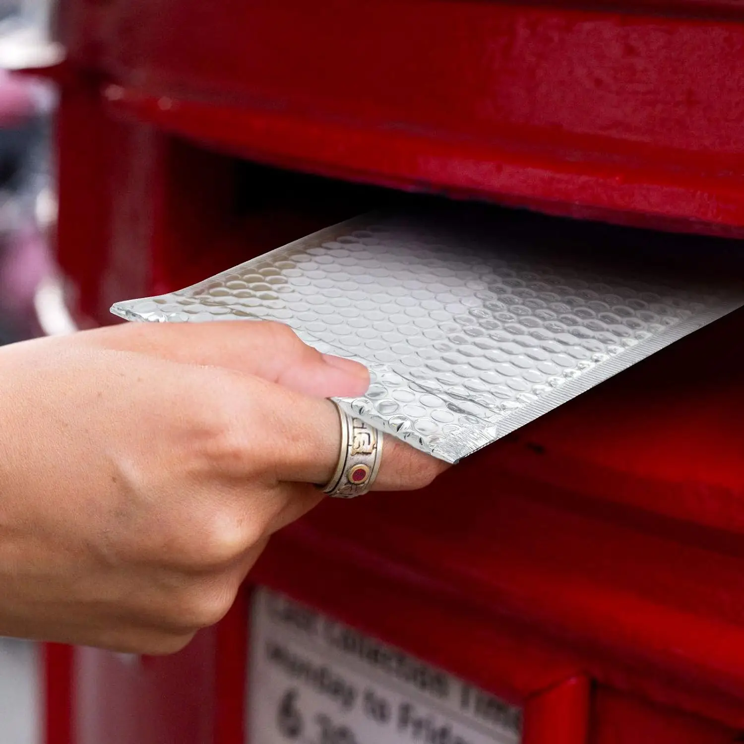 100 Stück Blase Umschlag Versand Paket beutel holo graphische Mailer Klein unternehmen liefert Silber Verpackung Lieferung Mailing Büro