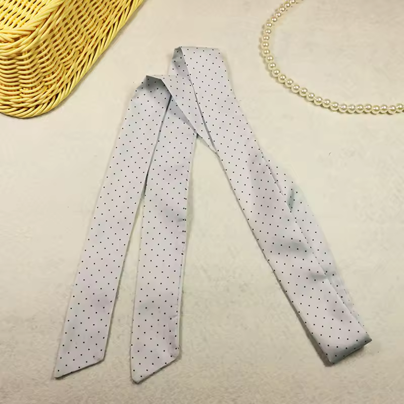 Fashion Dot Ribbon Silk Scarf Women Thin Neck Scarves Lady Small Shawls Bandana Narrow Female Neckerchief Dress Accessories - Image 13
