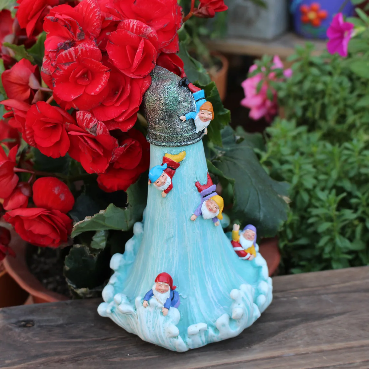 

‌Dwarf Water Play Statue - Resin Fountain Decor for Garden‌