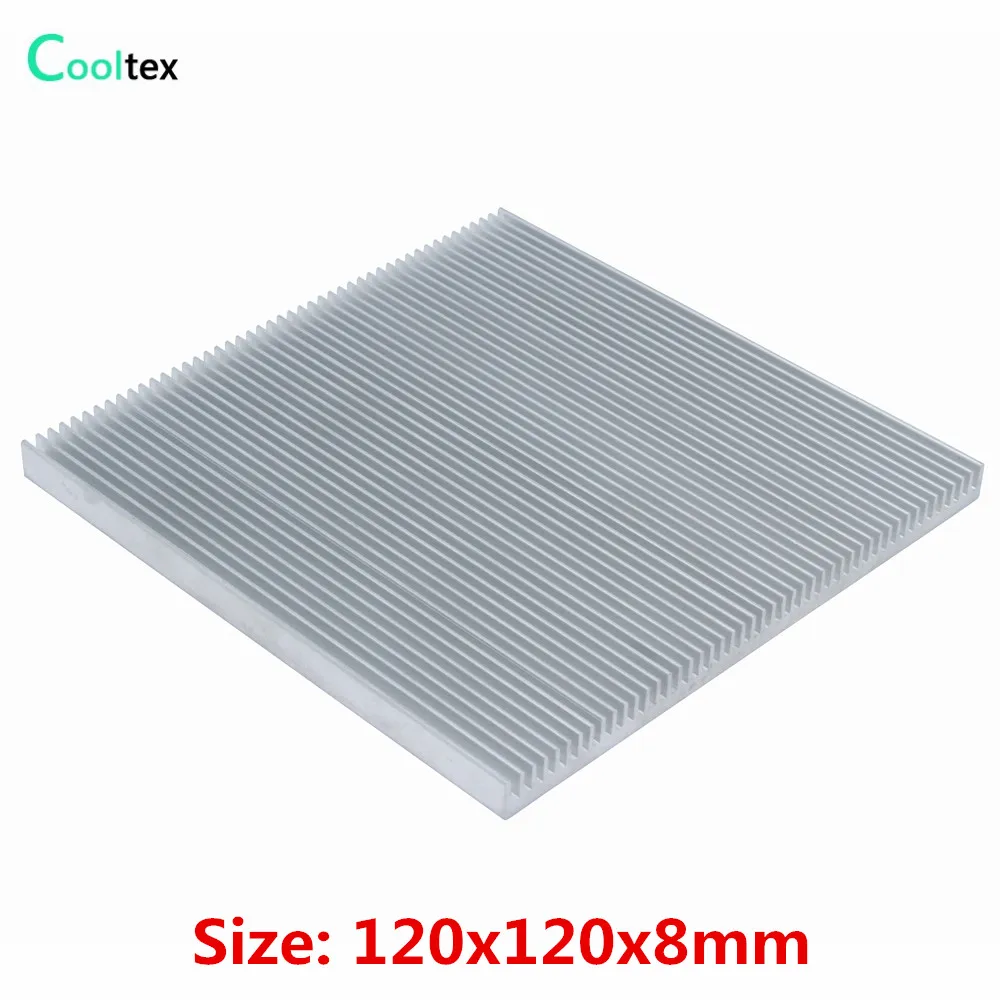 DIY Aluminum Heatsink 120x120x8mm  Heat Sink Cooler Radiator for Chip LED Electronic Heat Dissipation Cooling