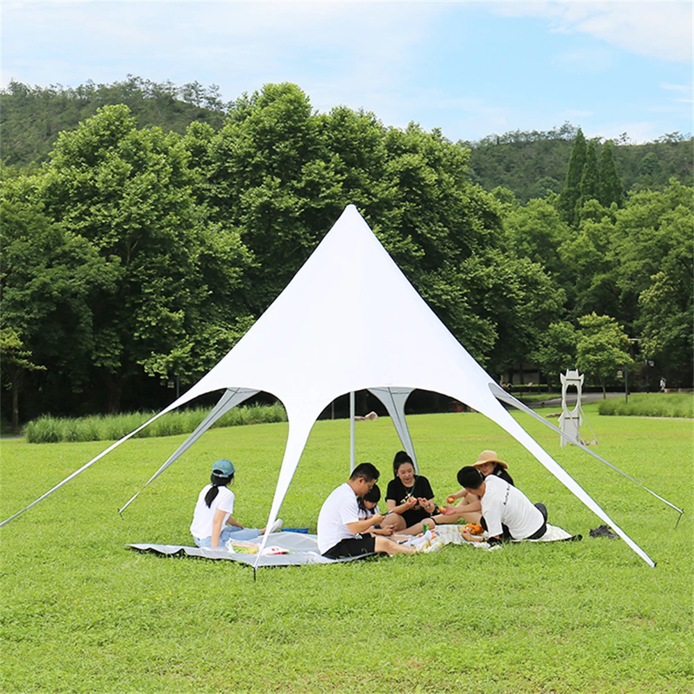 Star Canopy Tent Sun Shade 210D White PVC Waterproof Beach Sports Indoor All Seasons Exhibition Tents Anti-UV