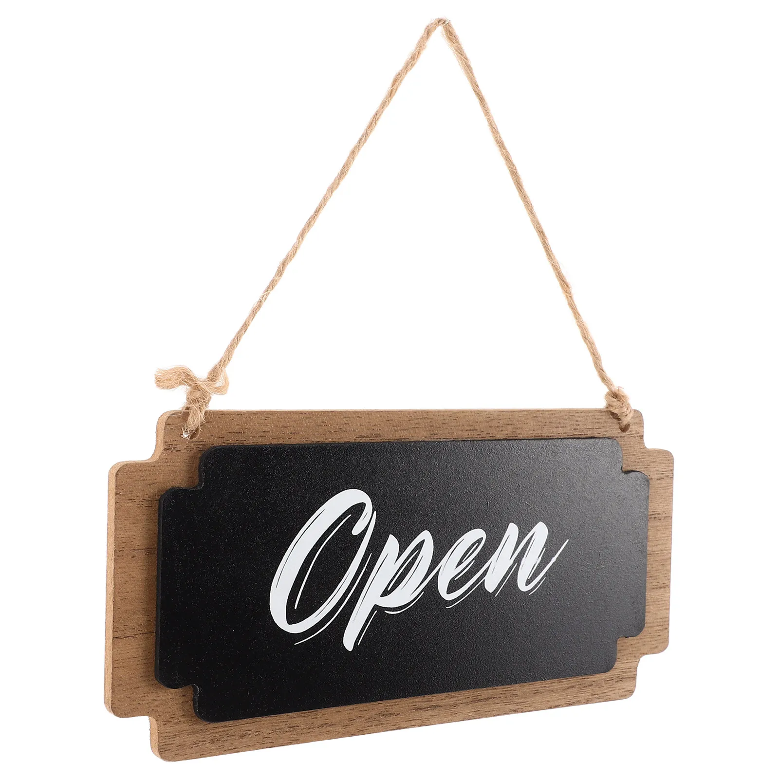Double Sided Wood Sign Natural Grain Hanging Open Closed Store Sign for Restaurant Shop Business Hours Display