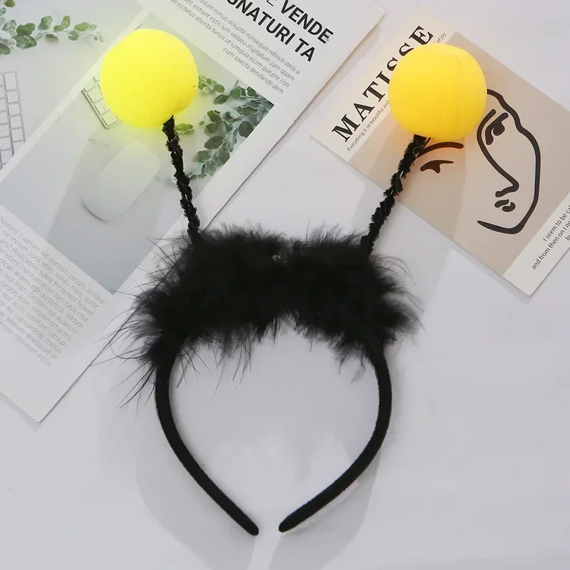 10 Diademas con Antenas Luminosas LED para Disfraces de Alien o Abeja, Ideales para Fiestas