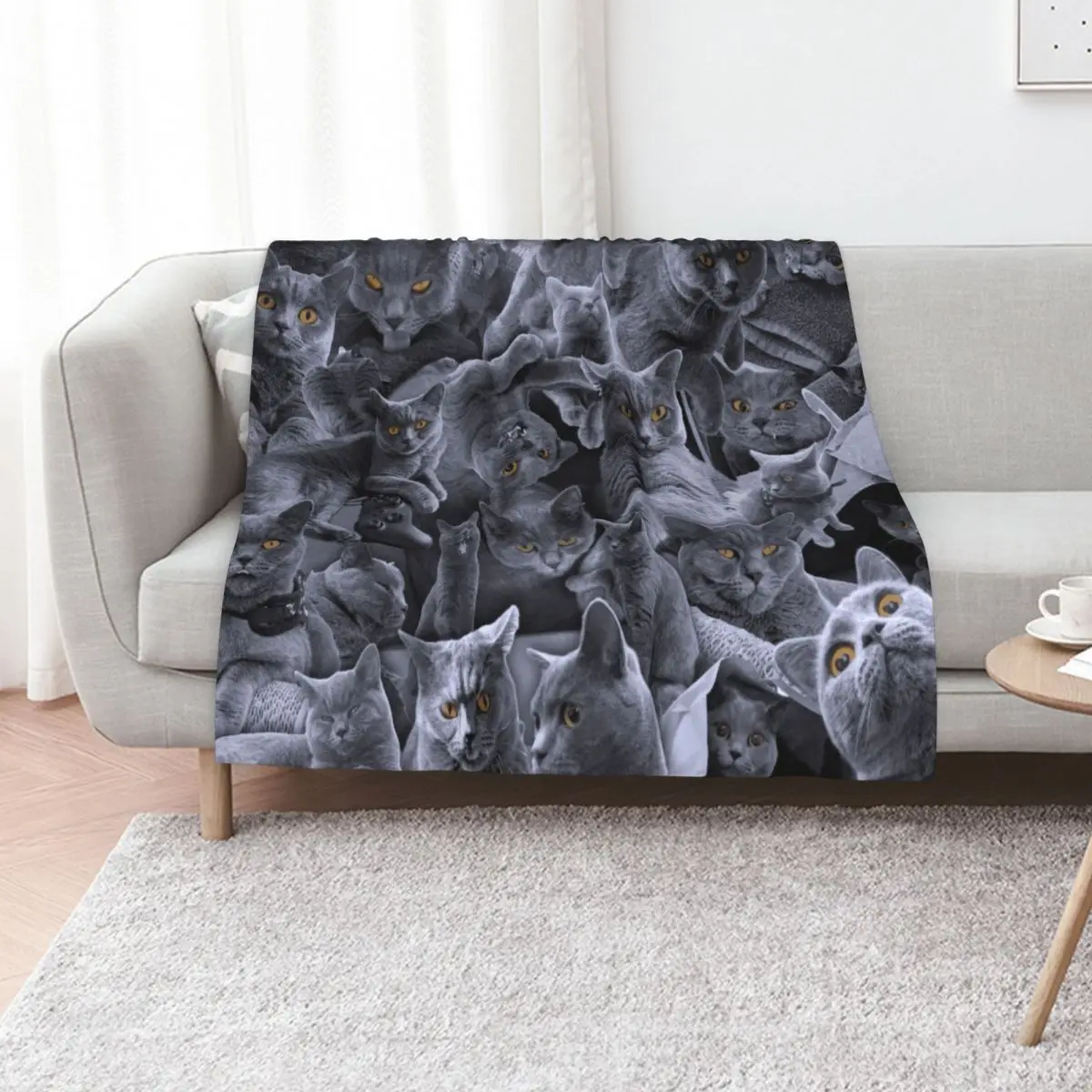 British Shorthair Cat Collage Throw Blanket Blankets For Baby heavy to sleep Travel Hairy Flannel Fabric Single Blankets