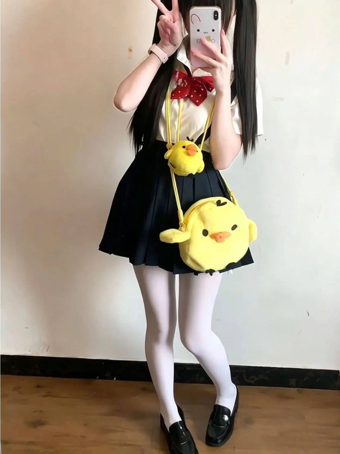 

Japanese Style JK Uniform Basic Loose Fit Short Sleeve Shirt with Pleated Skirt Cute Soft Girl Outfit Breathable Polyester