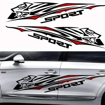 Fochutech 1 set car auto body sticker sport self adhesive side truck vinyl graphic decals simple (black) car decal decoration