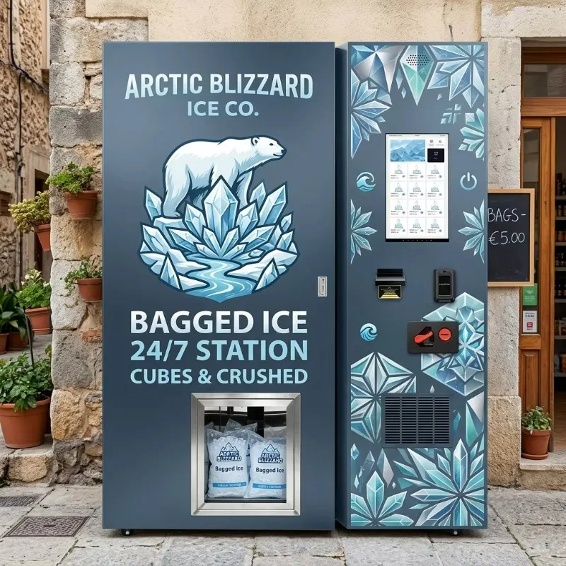Vending Ice Machines Outdoor Automatic Ice And Water Vending Machine Cube Ice Maker Vending Dispenser For Commercial