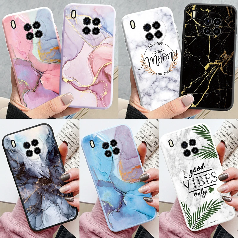 Marble Pattern Phone Case For Honor 50 Lite Huawei Nova 8i Protective Cover Case Soft Funda For Honor 50 Lite Coque Silicone TPU