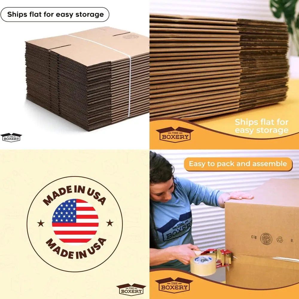 

Набор из 24 коробок из гофрированного картона коричневого цвета, 18x12x12 дюймов, для транспортировки, упаковки, переезда и хранения - прочные, экологичные, перерабатываемые.