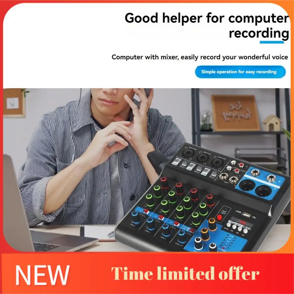 

A42T-A5 Live Sound Card Mixing Console Mixer For Live Streaming DJ Audio Equipment Professional Audio 5Channel Sound Mixer