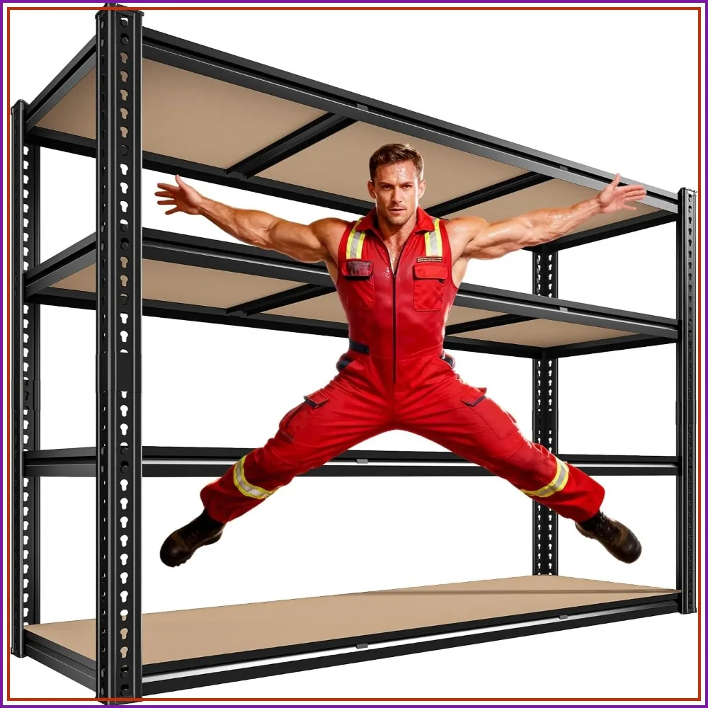 60"W Garage Metal Shelving 2800LBS Storage Shelves 4 Tier Heavy Duty