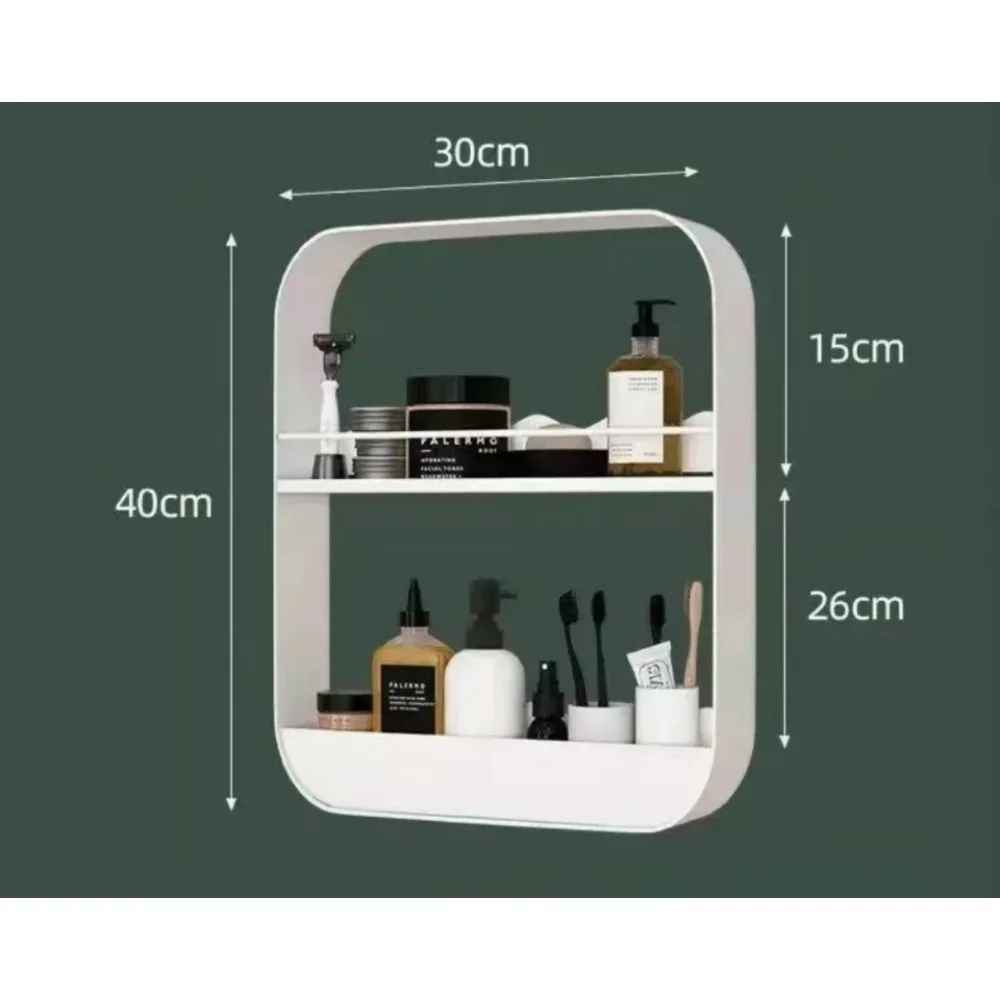 Wall-Mounted Toiletries Storage Punch-free Storage Rack Bathroom cosmetic Storage rack Wall-Mounted Toiletrie Kitchen Racks