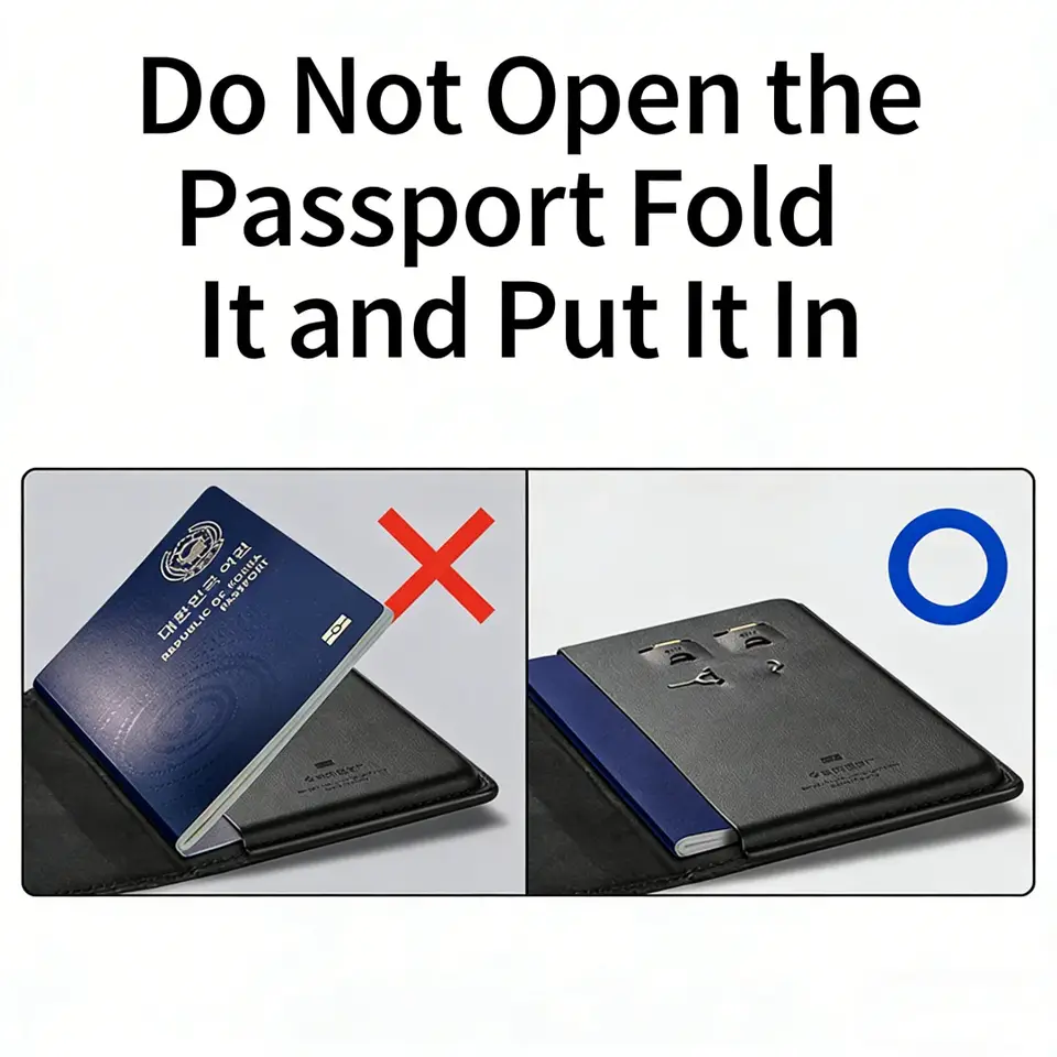 حافظة جواز سفر عالمية من Spigen مع حجب RFID، محفظة أصلية، حماية من السرقة والسقوط، هدية حافظة بطاقات - 4
