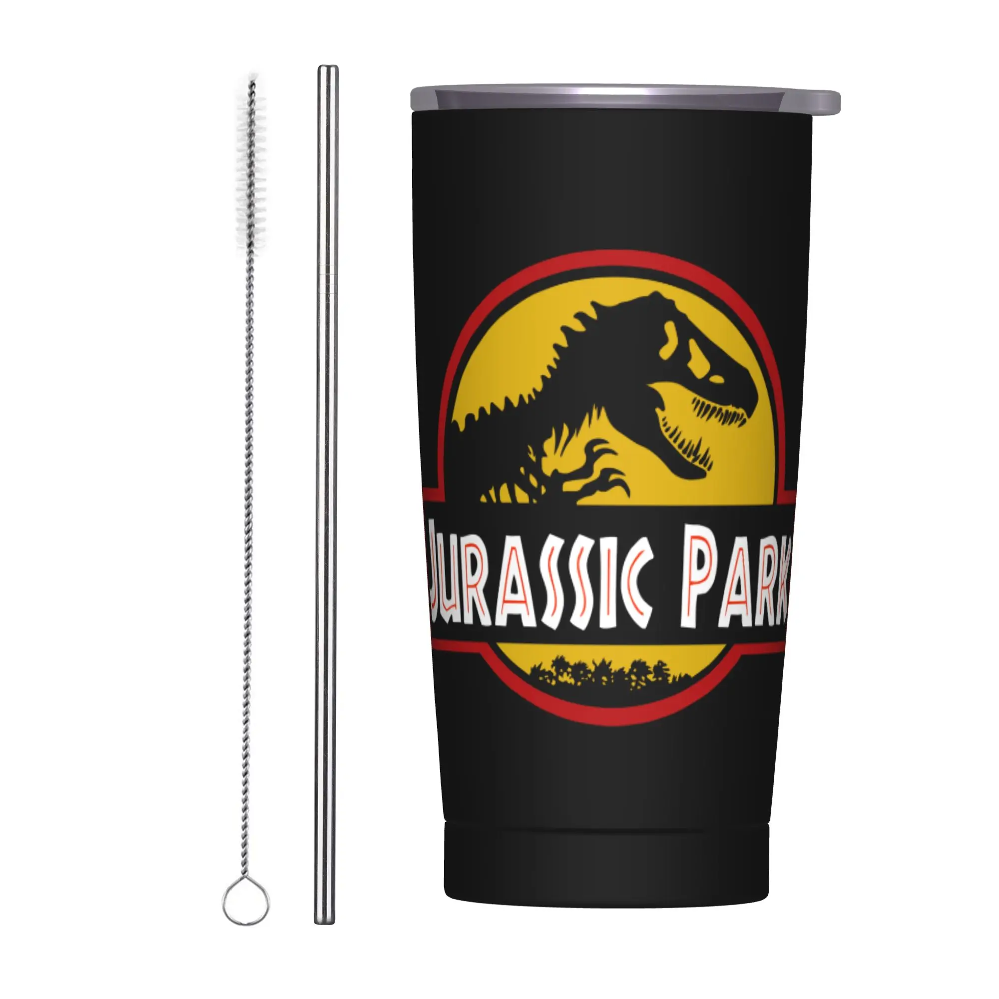 Vaso Térmico de Acero Inoxidable con Diseño de Dinosaurios de Jurassic Park, Mantiene Bebidas Frías o Calientes, Taza de Viaje, Botella de Agua