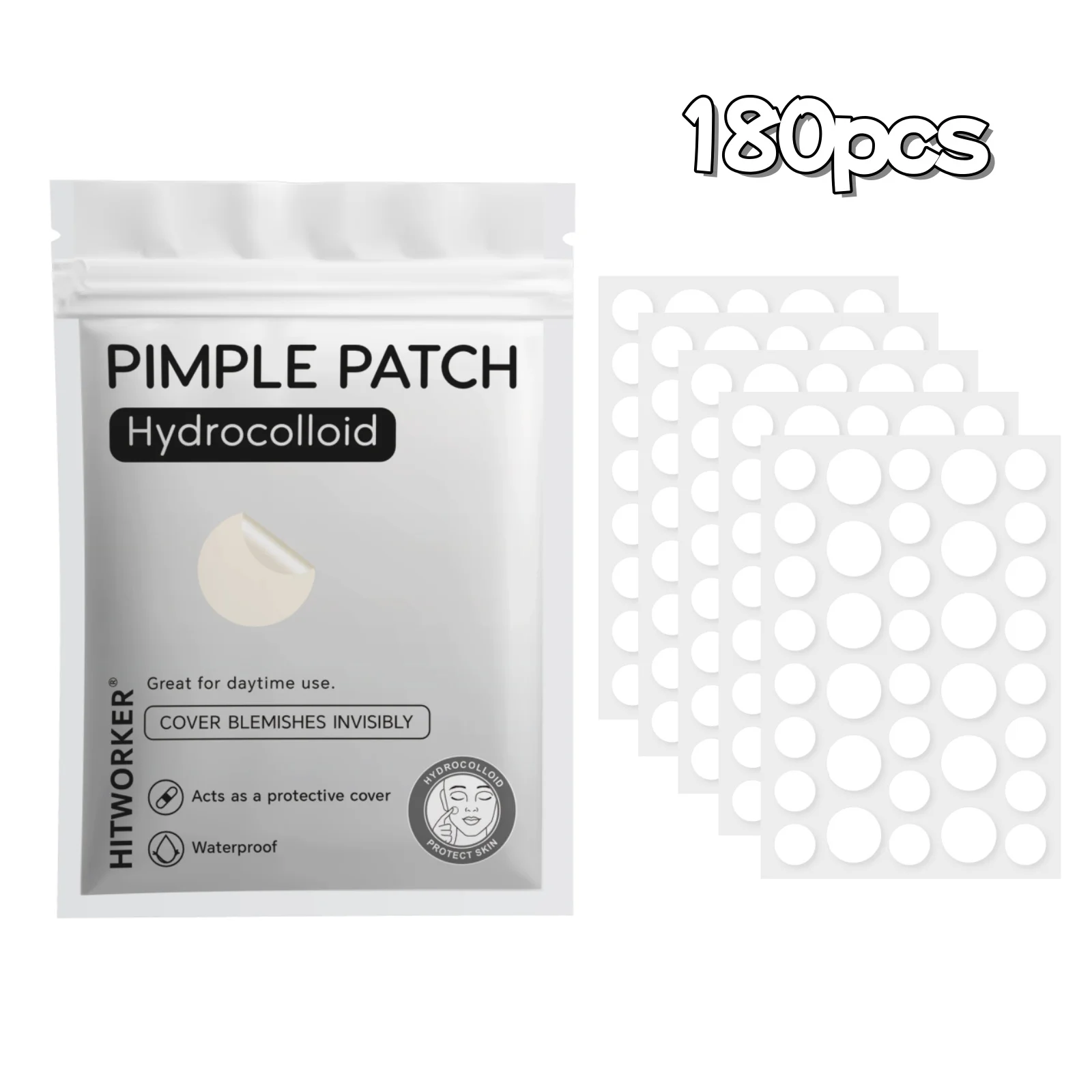 180/360/540pcs Hydrocolloid Acne Patches — Invisible, High-Quality Patches Infused with Tea Tree Oil Suitable for All Skin Types