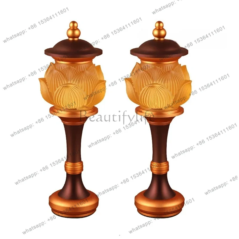 zj Offering Buddha glazed lotus led offering Buddha Changming Lotus Palace lighting ornament