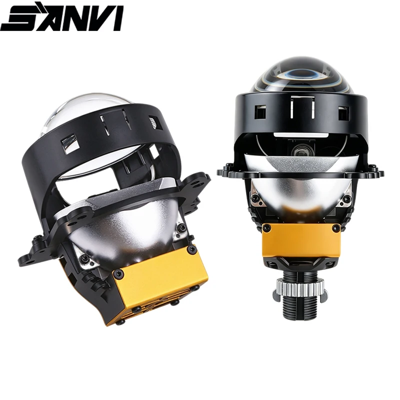SANVI A45 3.0'' Bi LED Projector Lense Headlight With Thread Frame for H4 H7 9005 9006 Hella G5 3R Car Light Upgrading