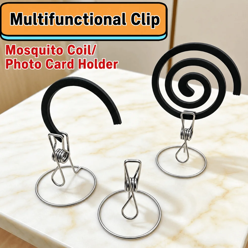 Stainless Steel Mosquito Coil Holder Multifunctional Integrated Mosquito Coil Rack Standing Business Card Holder Students