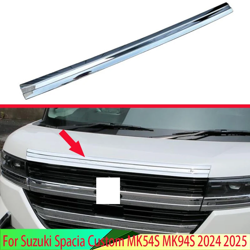 

For Suzuki Spacia Custom MK54S MK94S 2024 2025 ABS Chrome Front Hood Bonnet Grill Grille Bumper Lip Mesh Trim Cover Molding