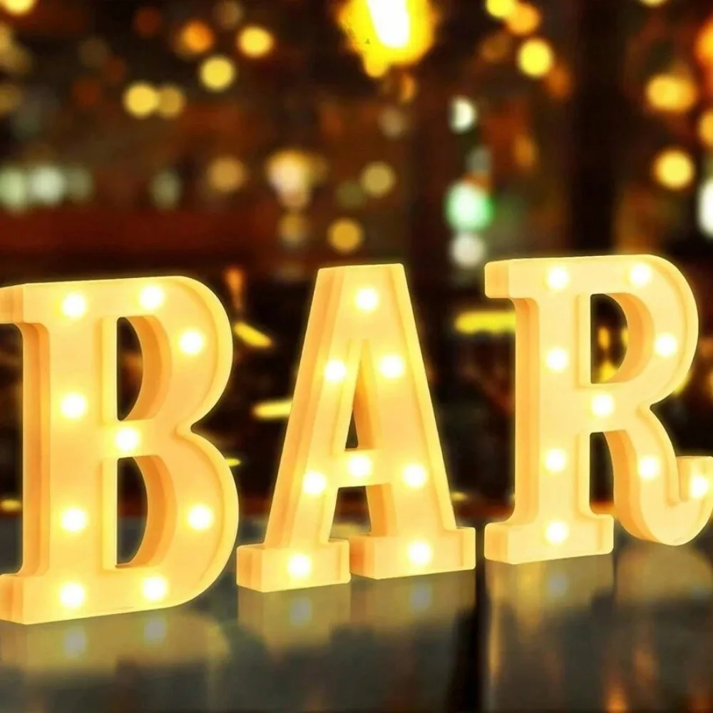 1PC 21.8CM LED Letter Light, Luminous Letter and Number Night Light, Suitable for Home, Bar, Wedding, Birthday Party Decoration