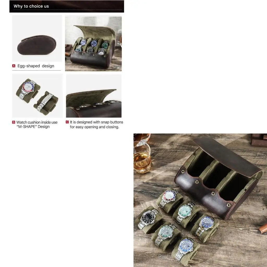 

Шкатулки для часов из искусственной кожи, 6 слотов, коробка для хранения часов, органайзер для путешествий, часов