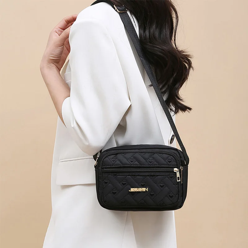 Neue Damenhandtasche mit Stickerei, großes Fassungsvermögen, bequeme Unterarmtasche, Reißverschluss, tragbare Schultertasche für Damen – Detail 13
